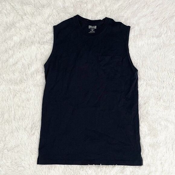 Men Duluth Trading Longtail Standard Fit Sleeveless Pocket Crew Navy Blue Large - Picture 1 of 7